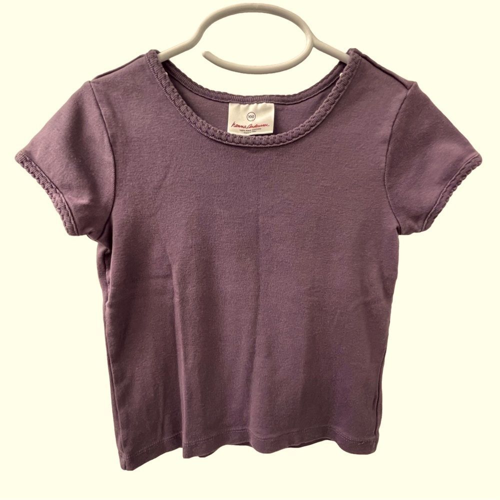 Hanna Andersson T-Shirt Short Sleeved Purple Girl’s Size 100 (Size 4)